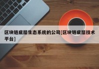 区块链底层生态系统的公司[区块链底层技术平台]